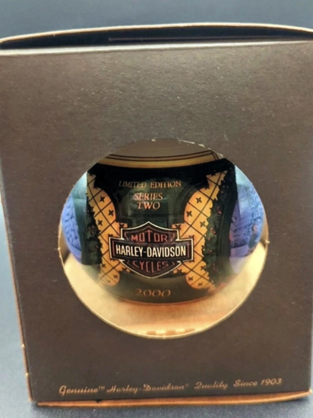 Harley Davidson Limited Series 2 Christmas Carol 2000 Glass Ball Ornament